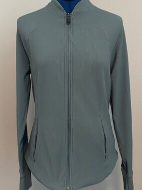 Athleta Ribbed Zip Jacket-Lightweight with thumbholes